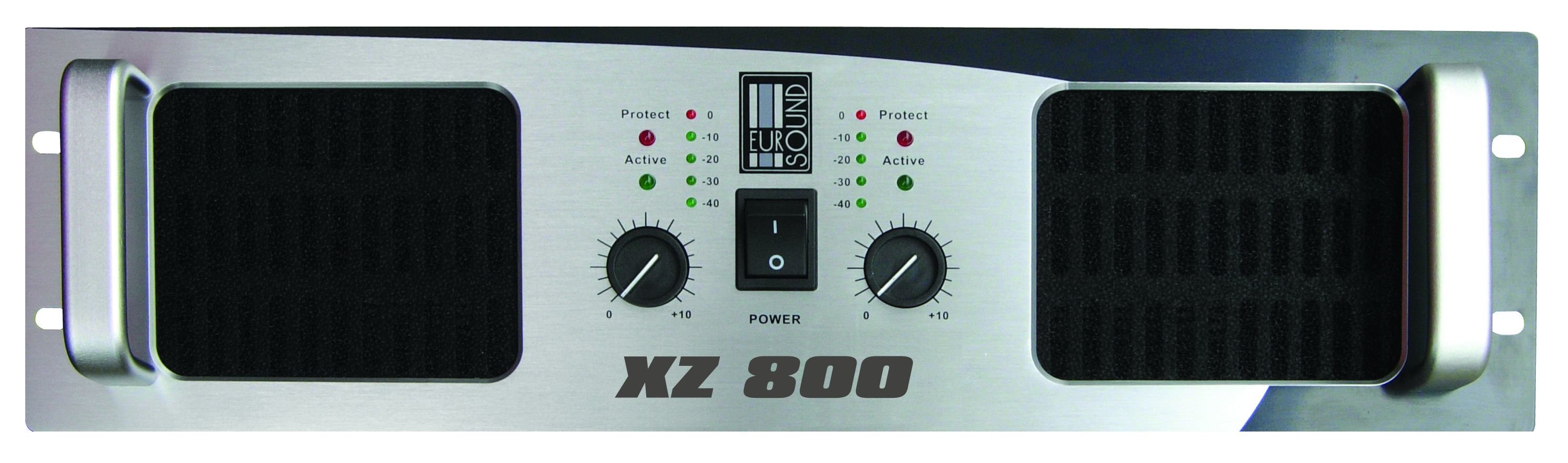 EUROSOUND XZ-800 Усилитель мощности, 2x900 Вт 2 Ом, 2x800 Вт 4 Ом, 2x500 Вт 8 Ом, 3U
