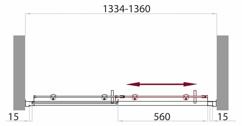 Душевая дверь в нишу BELBAGNO UNO-BF-1-105-C-Cr