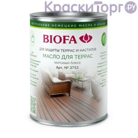 Масло для террас и настилов Biofa 3753 (10 л / 3704 термодерево)