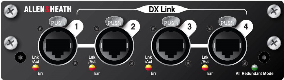 ALLENHEATH M-DL-DXLINK-A Карта DX Link, 128 входов, 128 выходов, 4 DX порта