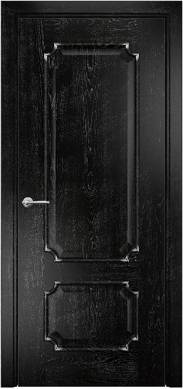 Дверь Оникс модель Палермо Цвет:эмаль черная патина серебро Остекление:Без стекла