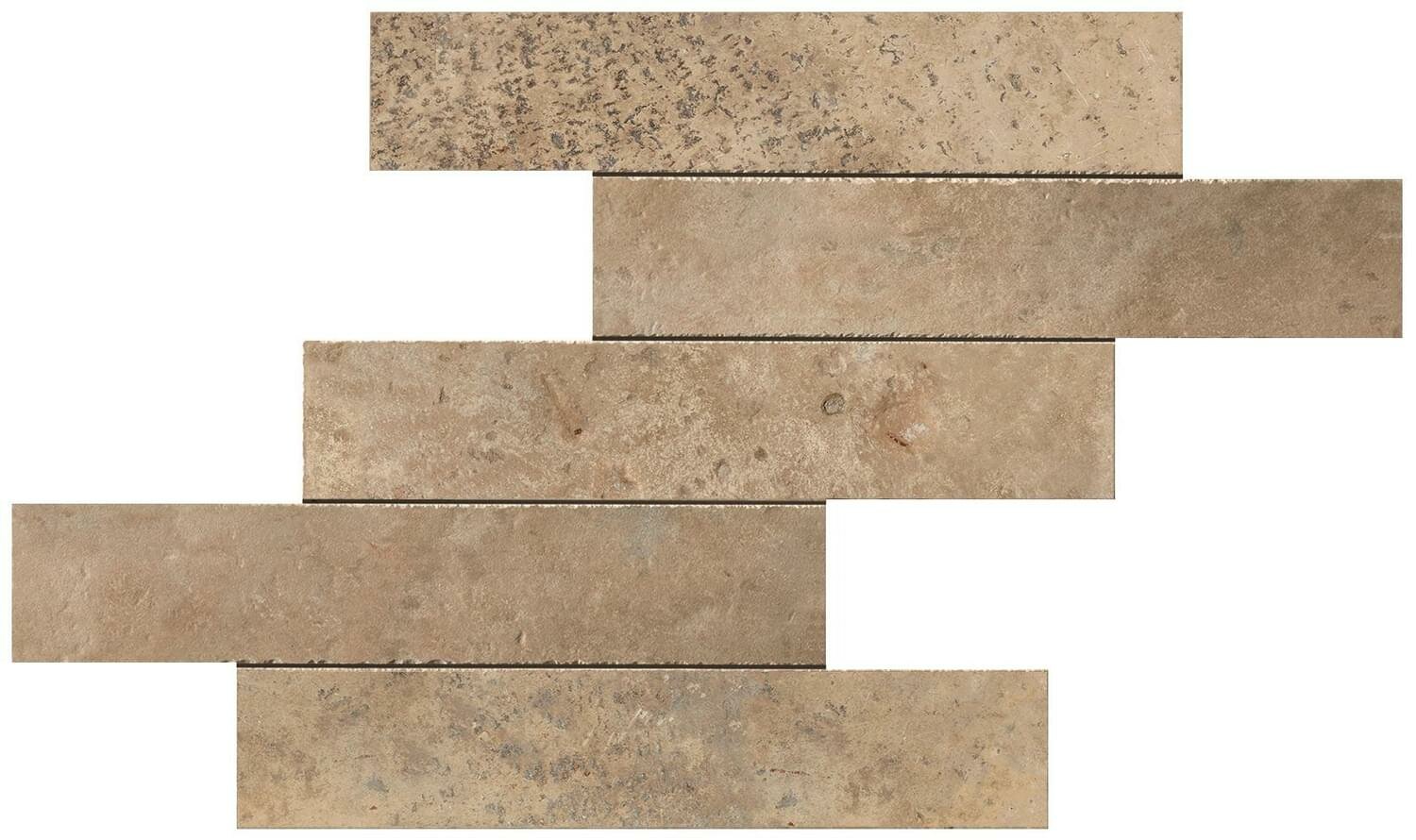 Мозаика Atlas Concorde Aix Beige Brick Tumbled 37x37