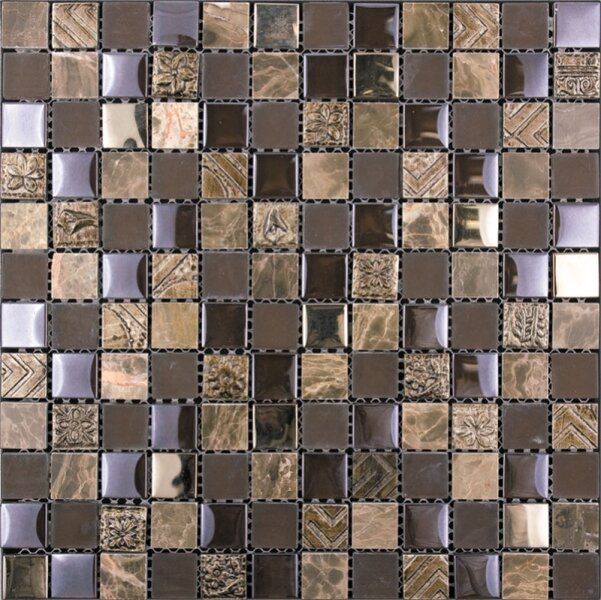 Мозаика микс стеклянная и каменная Natural BDA-2301Inka стекло,мрам,аглом,беж,корич,микс,29.8x29.8