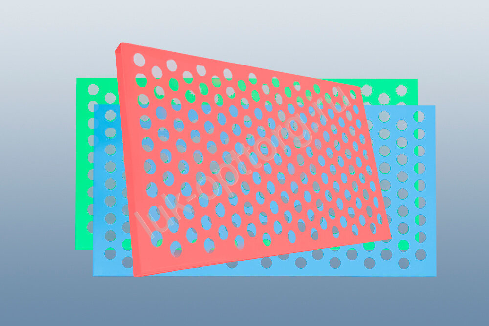Решетка с отверстиями круглыми ркдм(М) цветная 1000 * 900 (Ш * В)