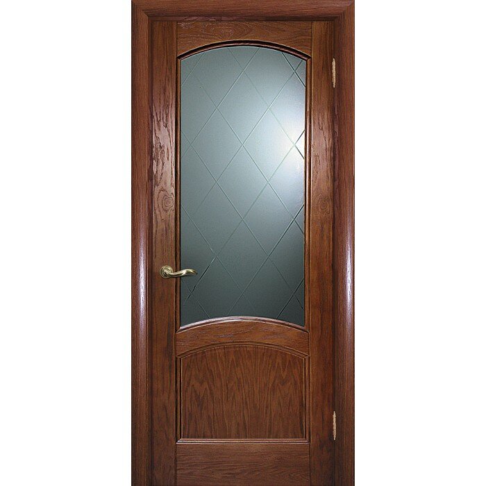 Межкомнатная Дверь Вайт 01 Дуб текона Шпон Белое, гравированное, рис. Готика со стеклом, Размер Полотна 2000 х 600