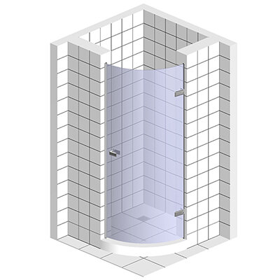 Дверь в душевую нишу GuteWetter TREND DOOR GK-861R 50х200 см, петли CH 27, ручки CH 113 стекло бесцветное 6 мм