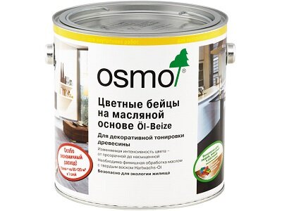 OSMO Цветные бейцы Осмо на масляной основе Osmo Öl-Beize (Цвет-3512 Серебристо-Серый Прозрачный-Интенсивный Объём-2,5 л.)