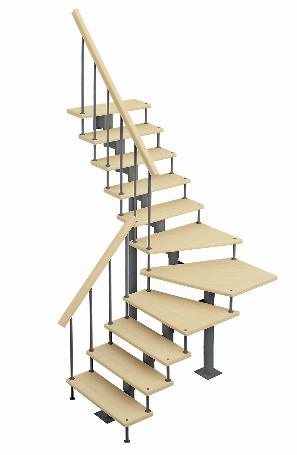 Модульная лестница Фаворит поворот на 90гр. h=2700-2820мм