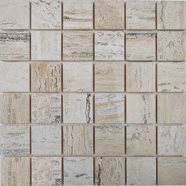 Мозаика Chakmaks Anatolian Stone из травертина VANILLA WOOD 5x5 31.8x31.8