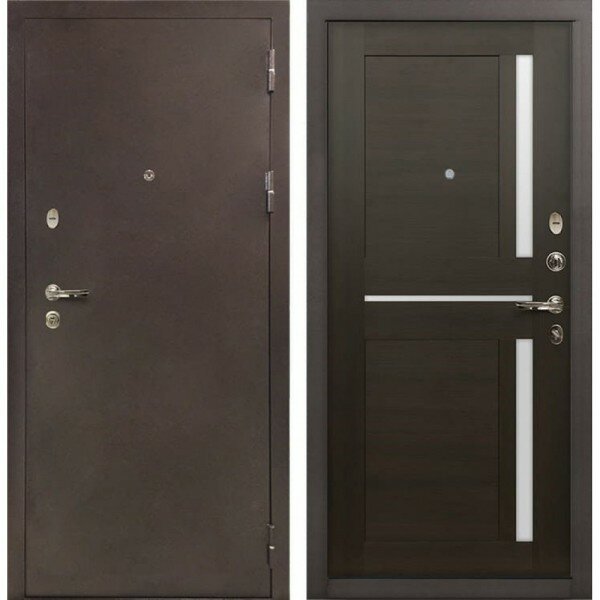 Входная металлическая дверь лекс титан медный антик венге №50