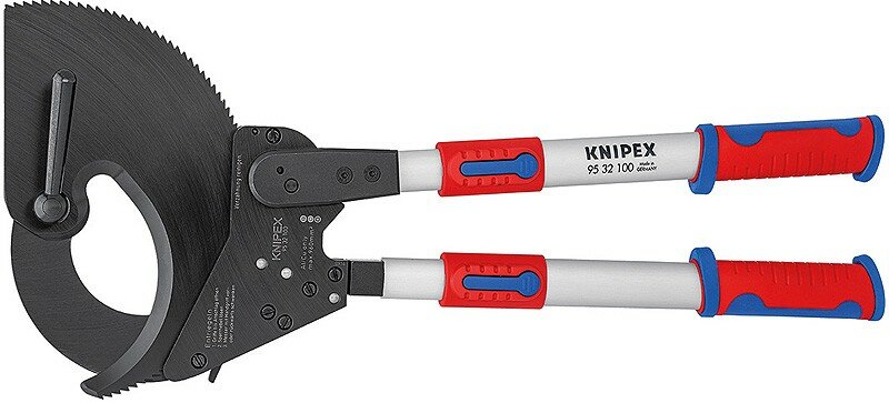 Резак для кабелей (по принципу трещотки) с выдвижными рукоятками KNIPEX 95 32 100 KN-9532100