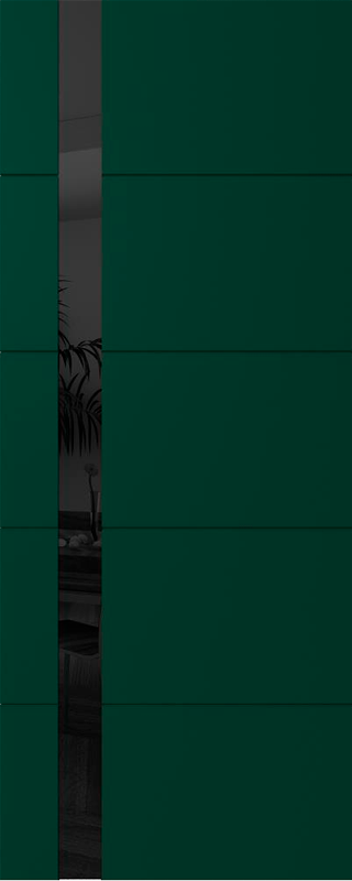 Межкомнатная дверь Стародуб серия 3 модель 34 эмаль зеленая стекло лакобель черное