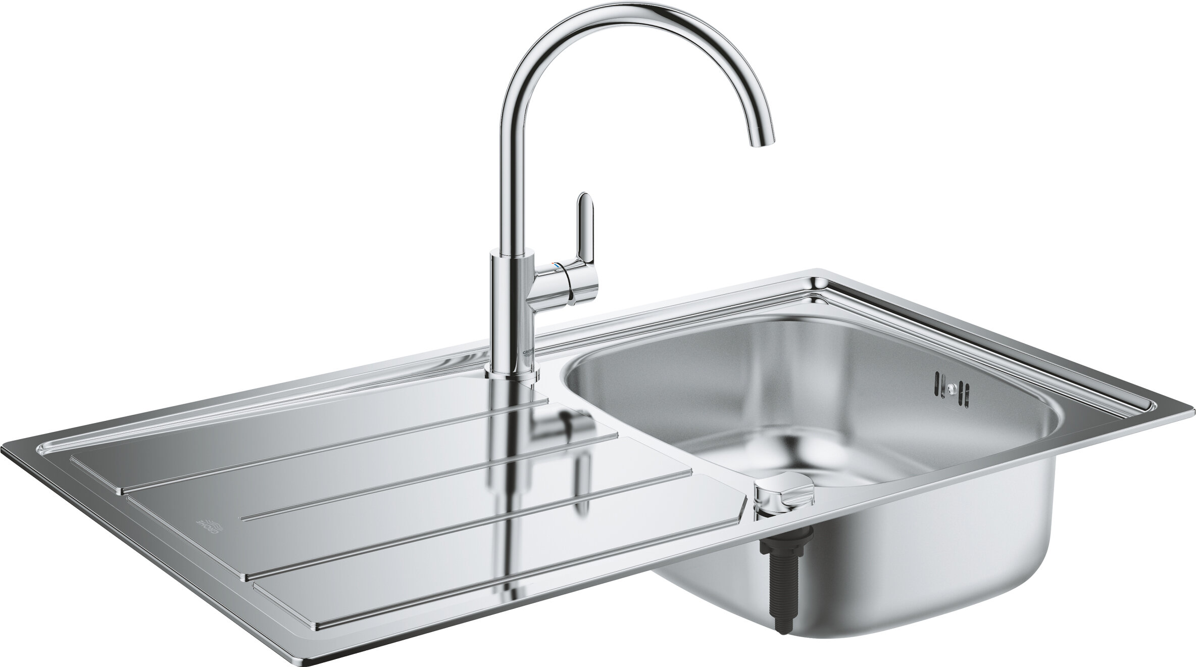 Комплект Grohe Bau 31562SD0 Мойка кухонная K200 31552SD0 + Смеситель BauEdge 31367000 для мойки