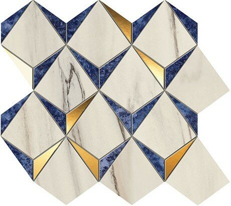 Мозаика Atlas Concorde Marvel Dream Diamonds Bianco - Ultramarine 35,8x32,9 9MDN, м²