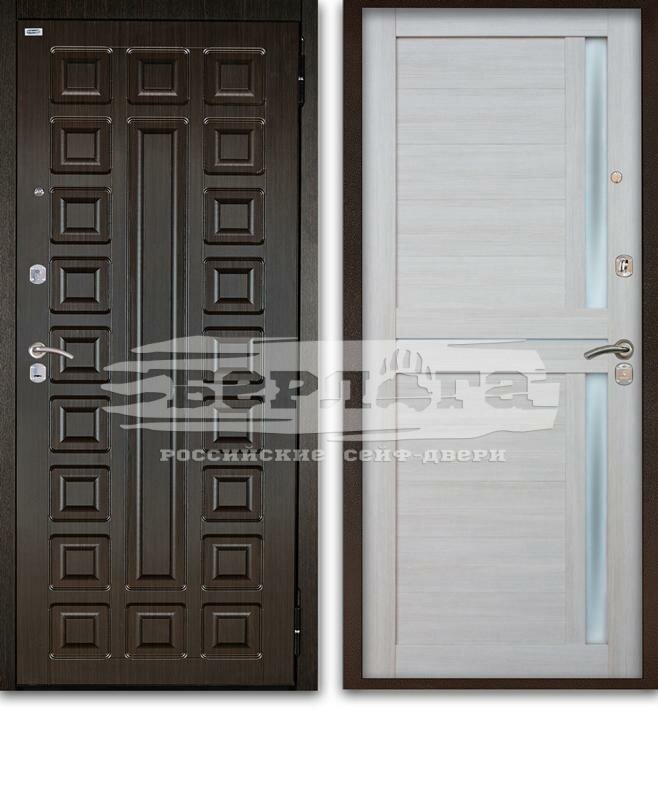 Входная дверь Berloga/Берлога Оптима 2П Сенатор Венге / Мирра Буксус 2050x870 левая