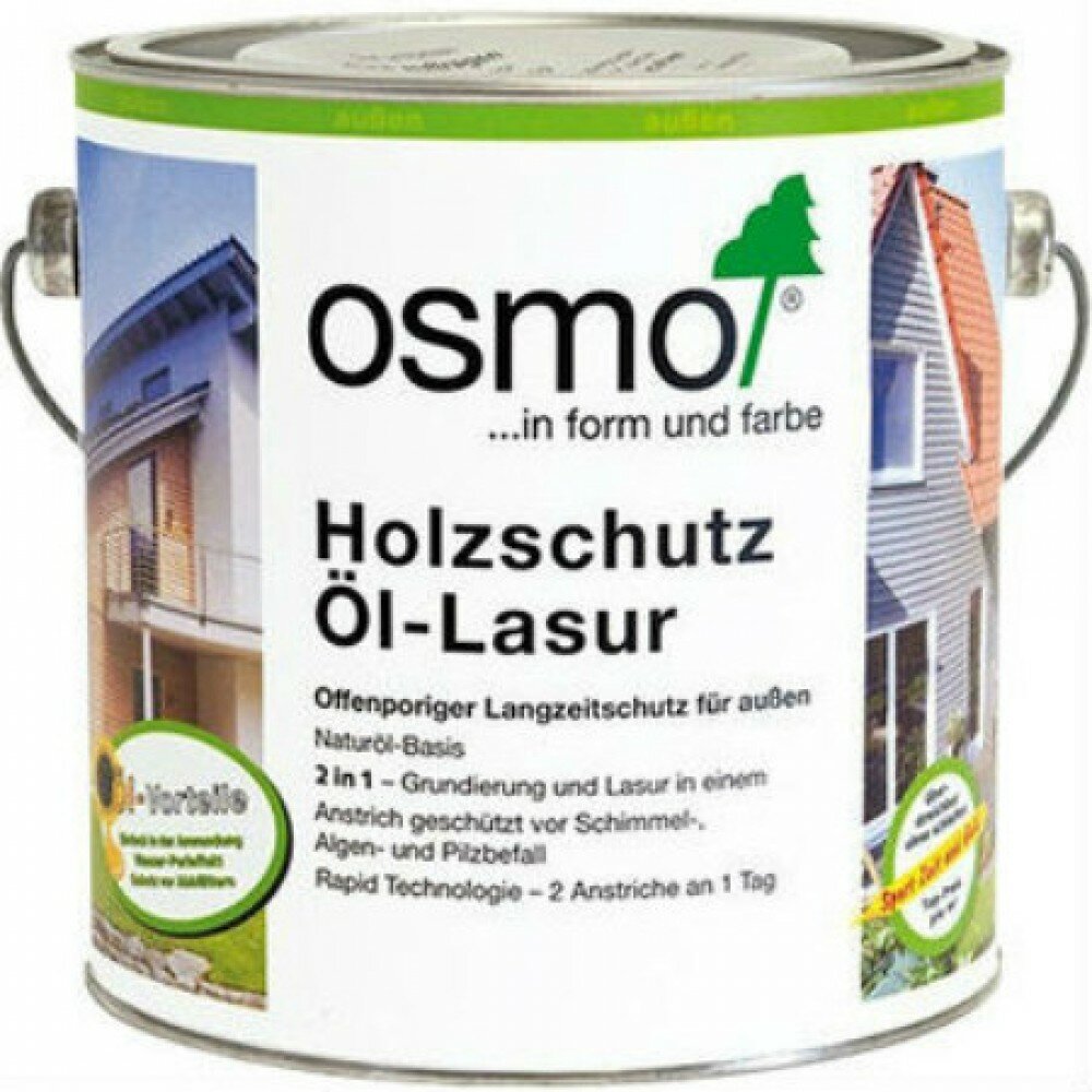 Защитное масло-лазурь для древесины Osmo Holz-Schutz Ol Lasur 729 Тёмно-зелёное 2,5 л
