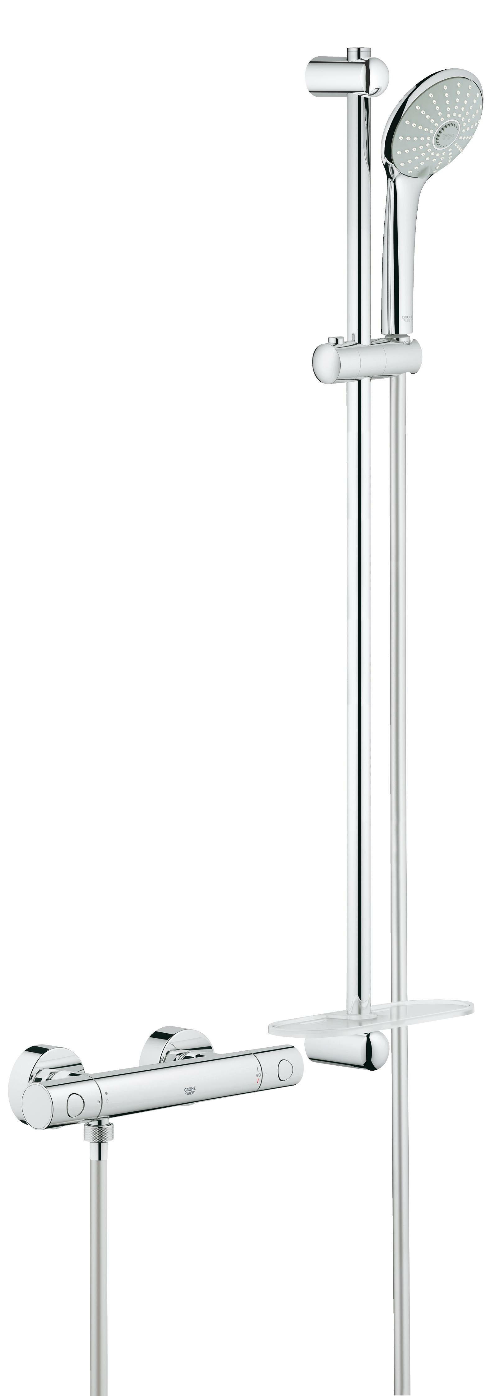 Термостатический смеситель для душа GROHE Grohtherm 1000 Cosmopolitan New с душевым гарнитуром (штанга 900 мм), хром (34321002)