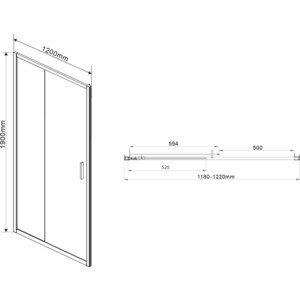 Душевая дверь Vincea Garda VDS-1G 120x190 профиль хром, стекло шиншилла (VDS-1G120CH)