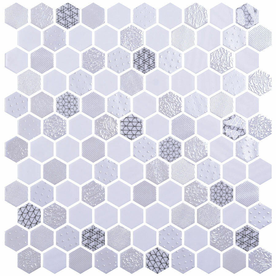 Мозаика облицовочная стеклянная Onix Mosaico Hex Boreal 2003868_HexPersei ( м2)