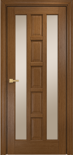 Дверь Оникс модель Вена Цвет:Орех Остекление:Сатинат бронза