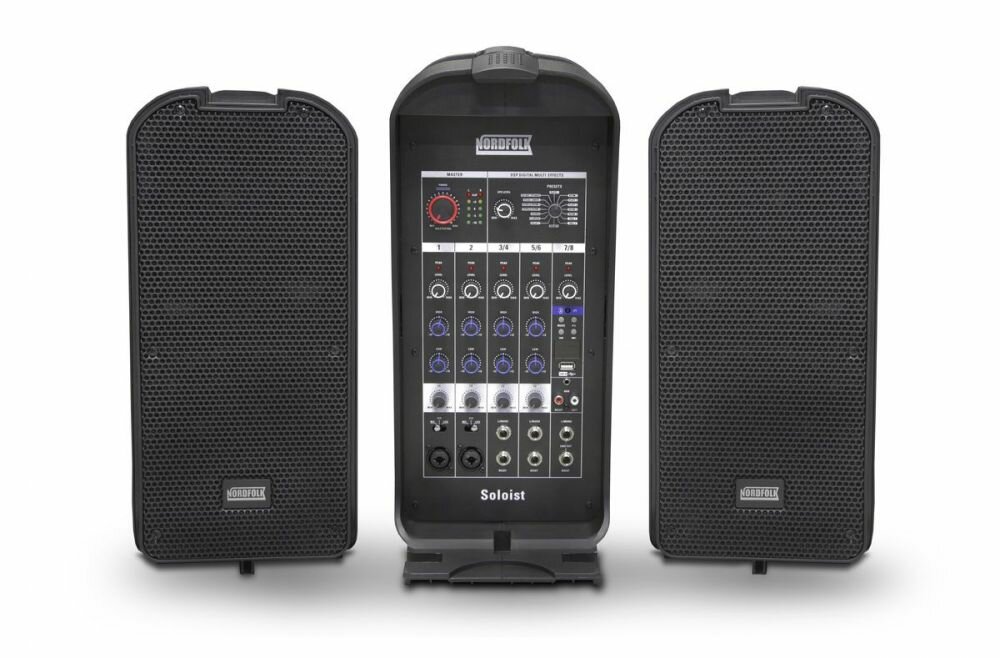 NordFolk SOLOIST компактный мобильный звуковой комплект, 300 Вт, 8 каналов, MP3 плеер, Bluetooth