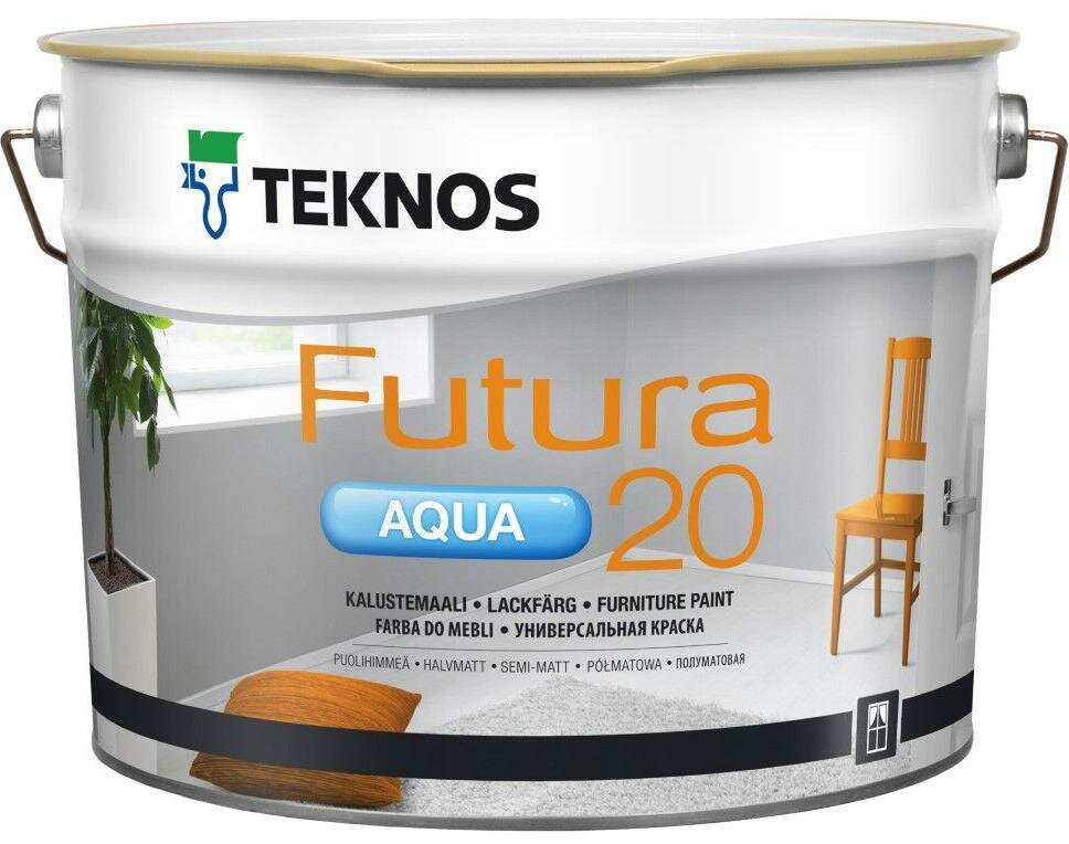 Teknos Futura Aqua 20 / Текнос Футура Аква 20 Полуматовая универсальная износостойкая краска на водной основе РМ1 9л