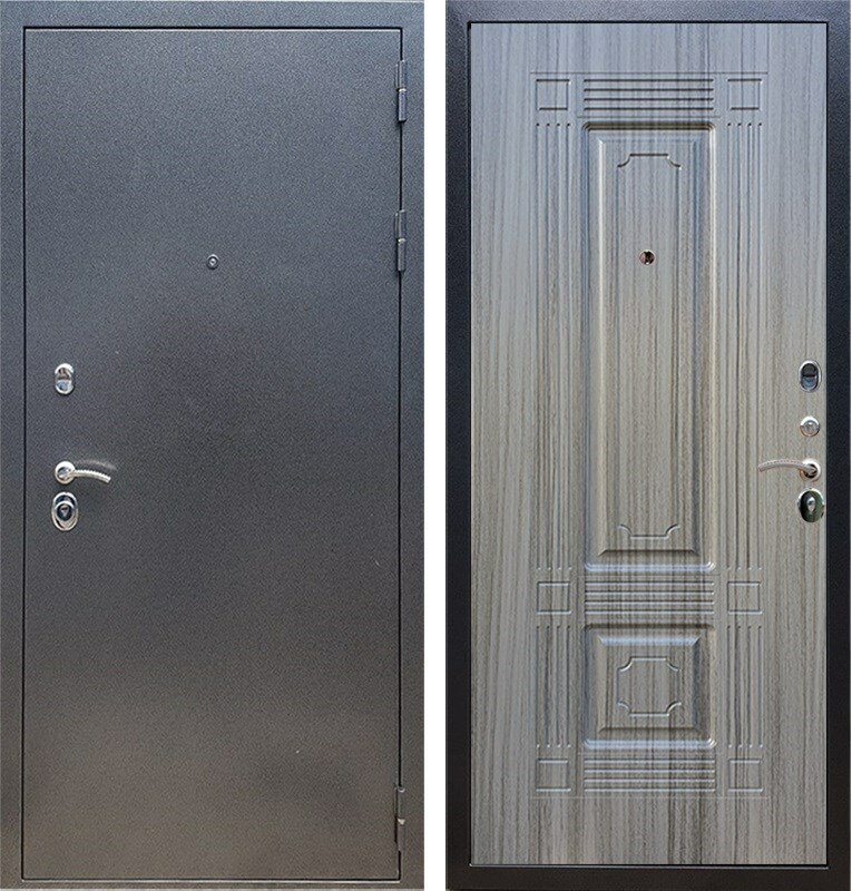 Входная стальная дверь Армада 11 ФЛ-2 (Антик серебро / Сандал серый)