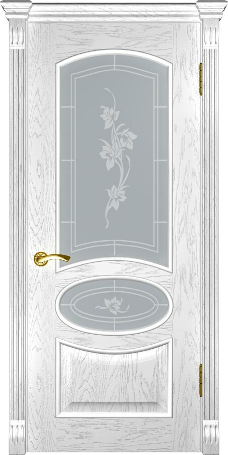Дверь Люксор/Dveri Luxor/Грация до - Дуб белая эмаль, двери шпонированные 2000x900