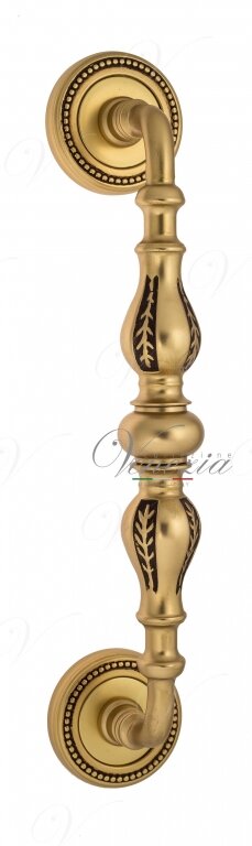 Ручка дверная Ручка дверная скоба Venezia Gifestion 285мм (230мм) D3 французское золото + коричневый