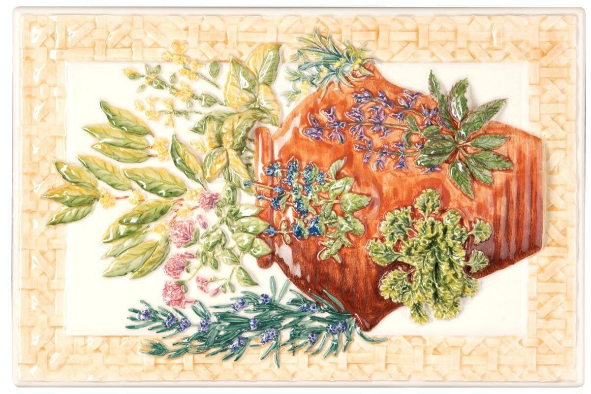 Керамическая плитка Original Style La Belle Fresh Herbs Plaque Clematis 20x30