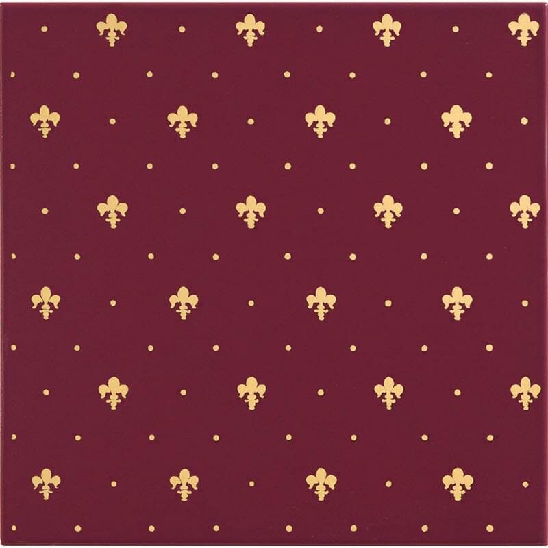 Керамическая плитка Petracers Grand Elegance Gold Giglio Oro Su Bordeaux 20x20