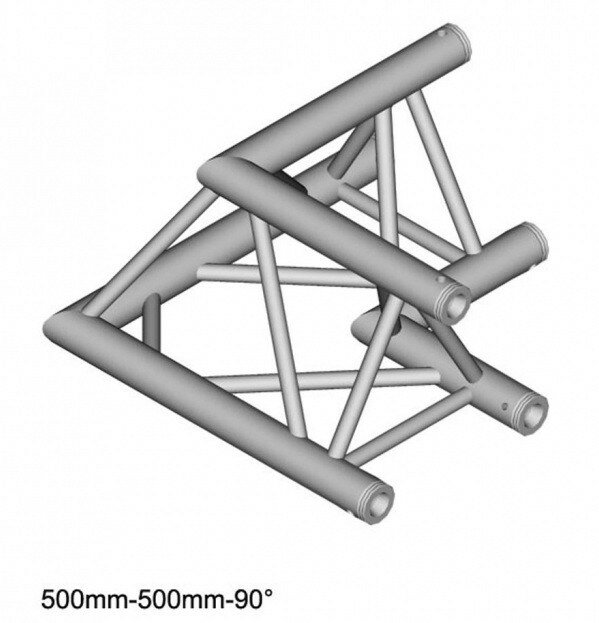 Dura Truss DT 33 C21-L90 узел стыковочный двухлучевой - угол, 90°, сечение 290 х 290 мм, длина сторон 50 см