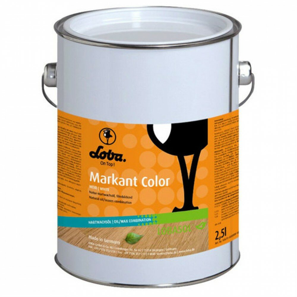 Loba Цветное масло с твердым воском Lobasol Markant Color белый 2,5 л