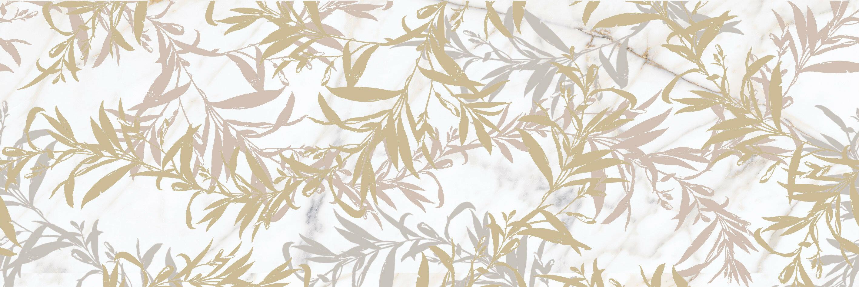 Декор Allmarble Wall Golden White Satin Decoro Foliage 80x120 (M8T0)