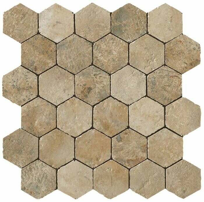 Базовая плитка Atlas Concorde AIX Aix Beige Honeycomb Tumbled (A0UB) 30x31 Неглазурованный керамогранит (31x30 см.)