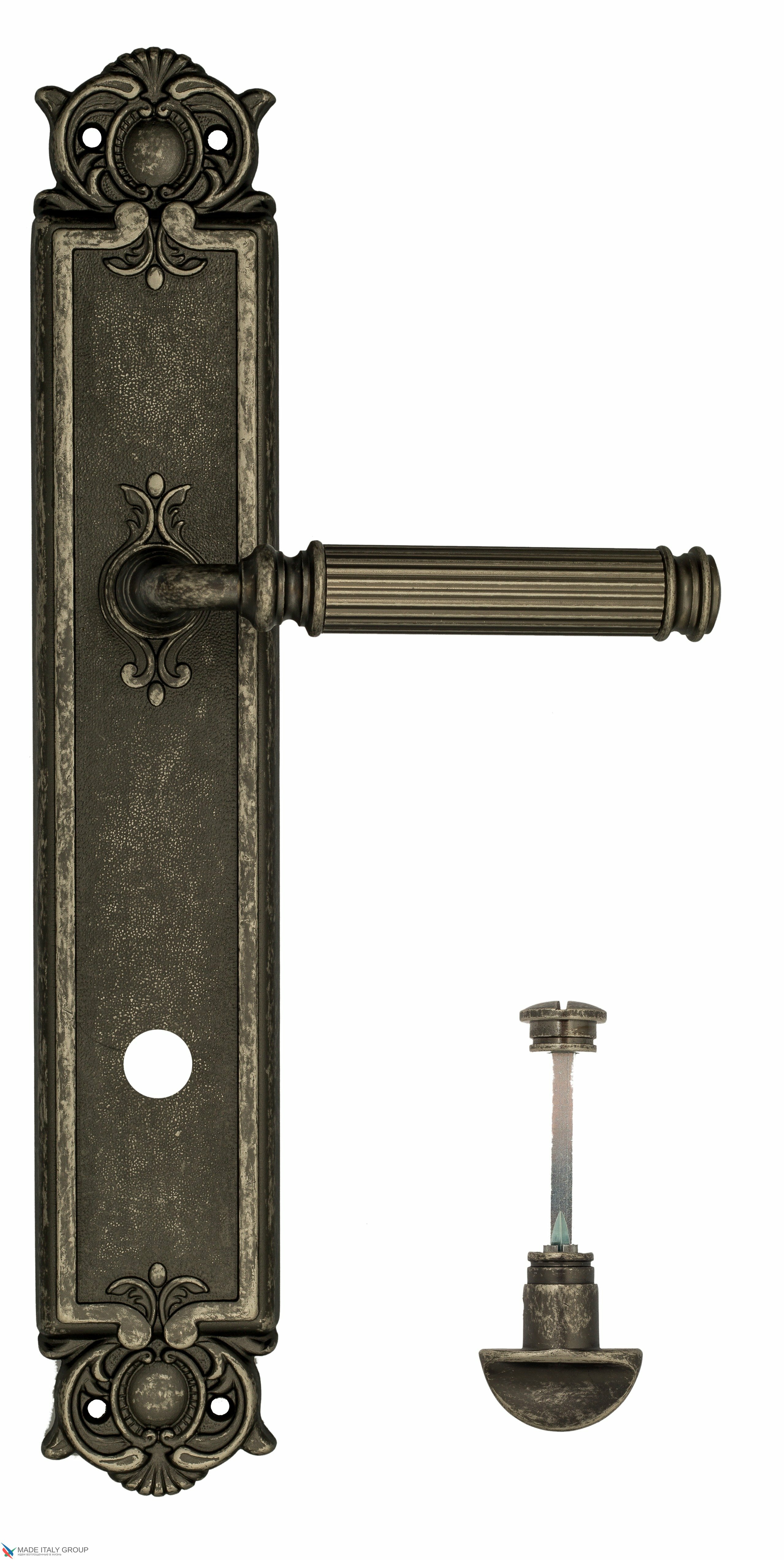 Дверная ручка Venezia quot;MOSCAquot; WC-2 на планке PL97 античное серебро