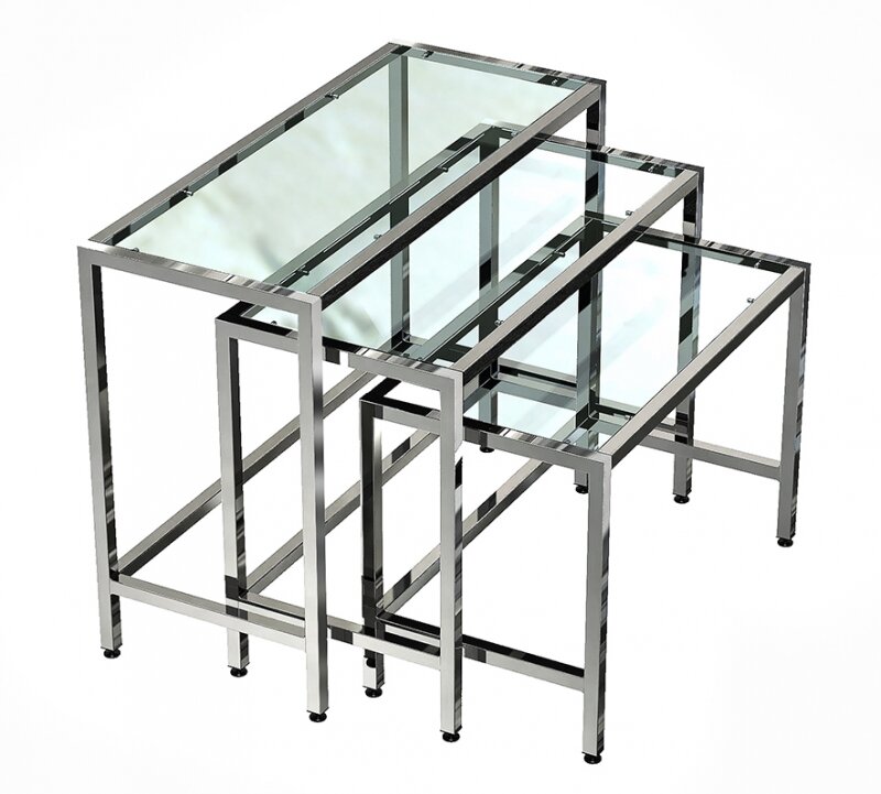 Комплект демо-столов TД-41 quot;квадроquot;, столешницы из стекла 6мм