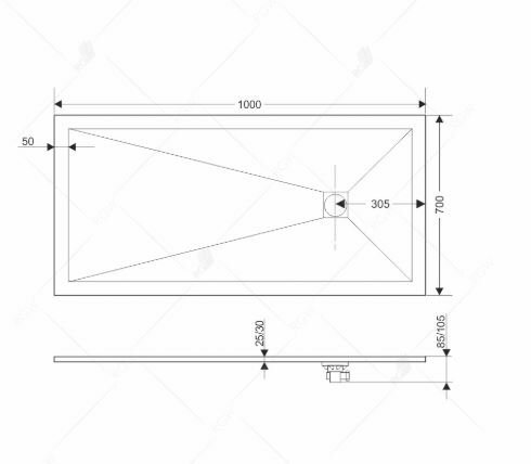 Поддон RGW Stone Tray ST-0107G 100*70 черный 16152710-02