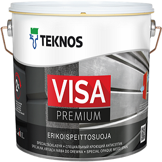 Специальный Кроющий Антисептик Teknos Visa Premium 9л Гибридный, Белый для Наружных Работ по Дереву