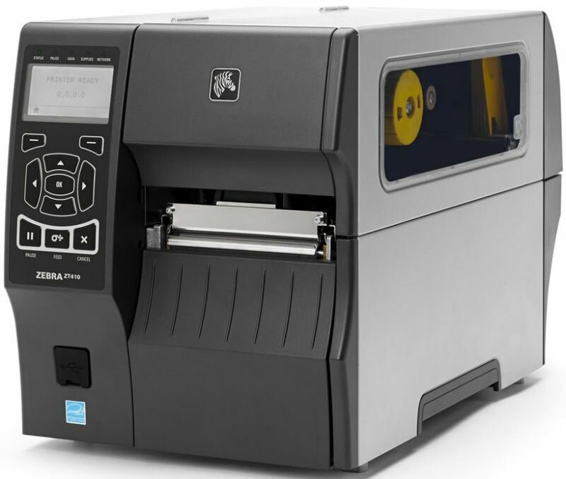 Термотрансферный принтер Zebra ZT410 300 DPI, Bluetooth, Ethernet, намотчик(включает отделитель) (ZT41043-T4E0000Z)