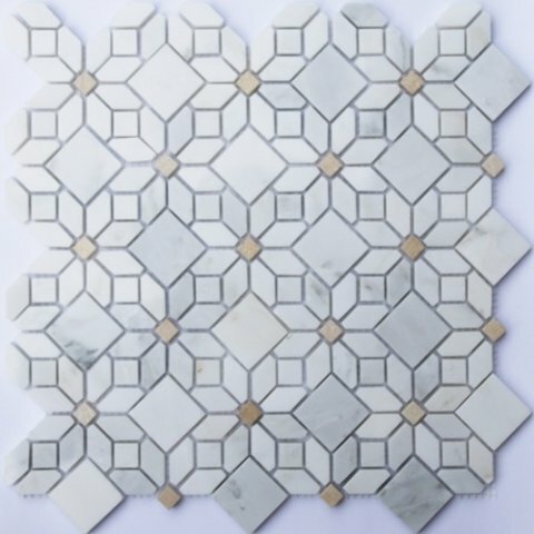 Мозаика Orro Mosaic ORRO Stone Camomile (Oriental Whtie+AnticGold) Pol.
