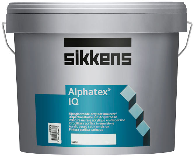 Краски на водной основе SIKKENS ALPHATEX IQ SI краска с повышенной износостойкостью универсальная, п/мат, BS N00 (9,3л)