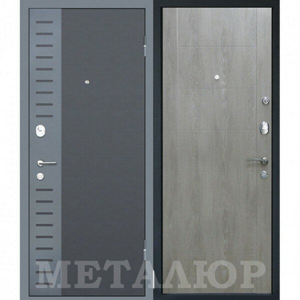 Двери Юркас производства Белоруссии Входная металлическая дверь Юркас М28 Дуб шале седой
