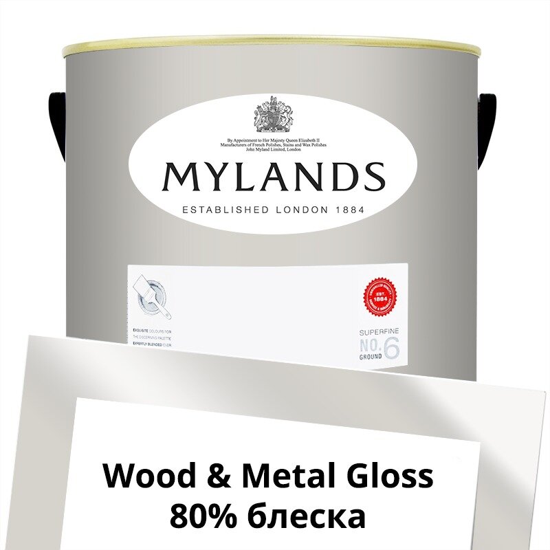 Английские Краски Mylands артикул WoodMetal Paint Gloss 5 л. №55 Limestone