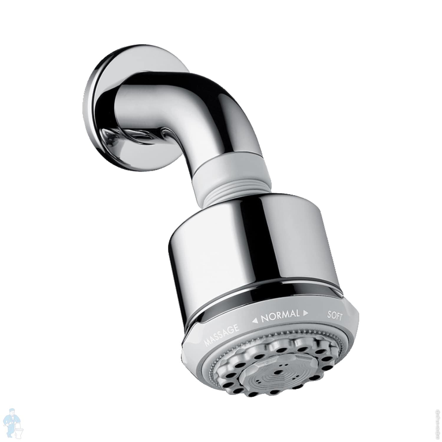 Верхний душ Hansgrohe Clubmaster круглый c держателем 27475000