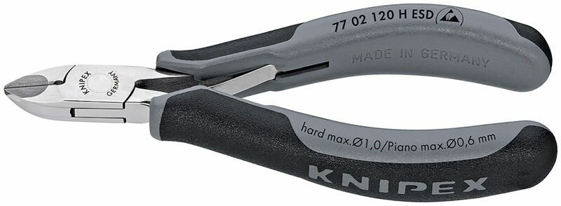 Бокорезы KNIPEX KN-7702120HESD, для электроники антистатические, 120 mm