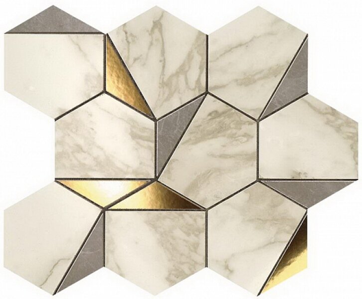 Мозаика Atlas Concorde Marvel Edge Gold Hex Gris-Calacatta 29х25 9EHG