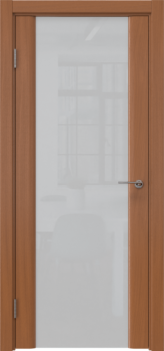 Комплект двери с коробкой GM017 (шпон анегри, стекло триплекс белый)
