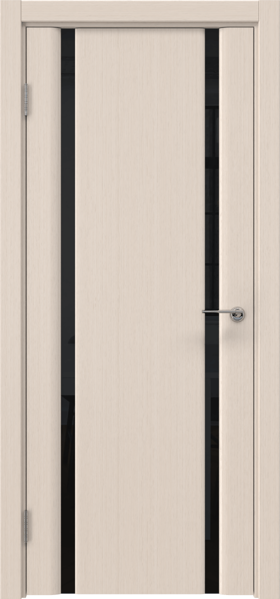 Комплект двери с коробкой GM016 (шпон беленый дуб, стекло триплекс черный)