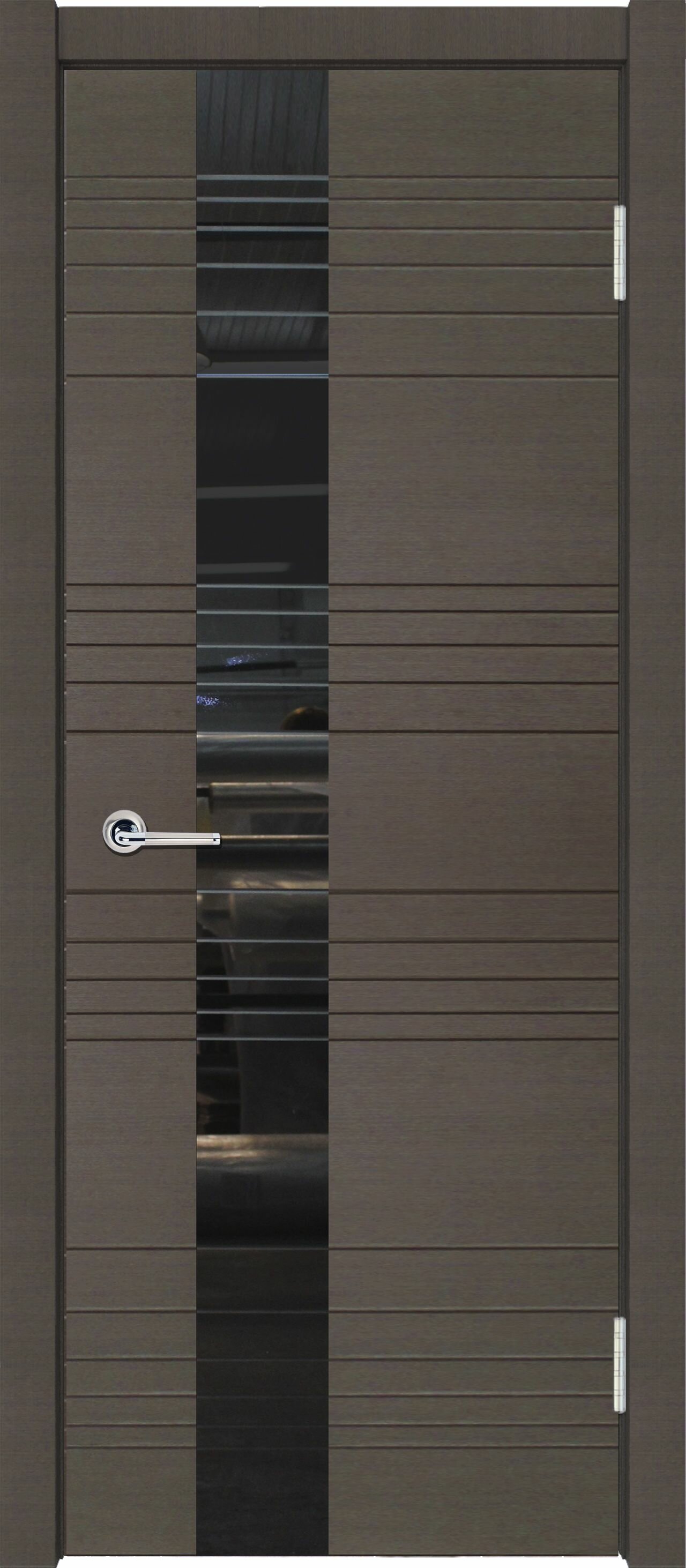 Межкомнатная дверь Геона Дверь Роял L стекло черное (Венге горизонт; 800х2000 мм)